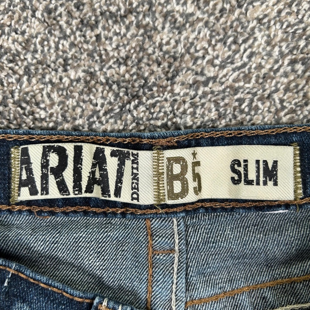 Ariat B5 Waco Slim Straight Leg Jeans Womens 16 Dark‎ Wash Denim Pants 10048253 - Picture 5 of 15